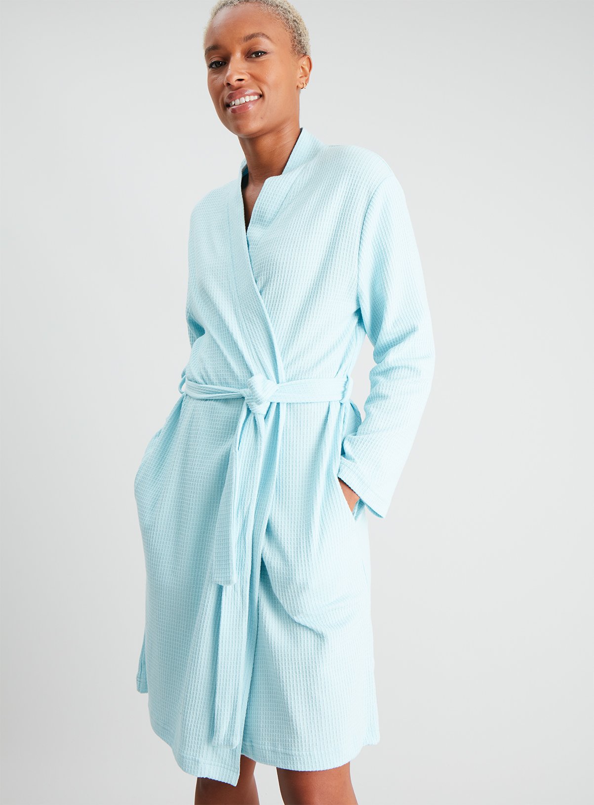 Womens Blue Cotton Dressing Gown | Tu ...